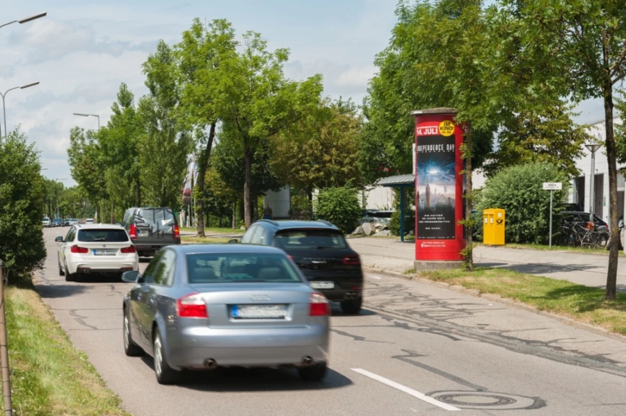 Die Ganzsäule oder die Litfaßsäule als Außenwerbung - Ganzsäule München Dein-Kinoticket - Ganz-/ Litfaßsäule