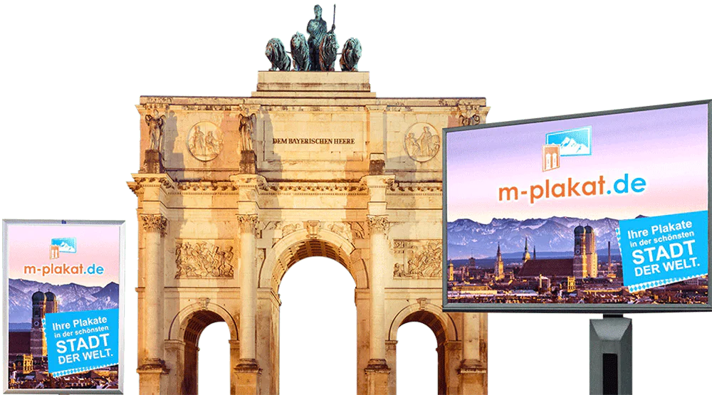 Außenwerbung in München - m-plakat Siegestor - Perfekte Plakatierung – Buchen Sie Ihren Erfolg in München